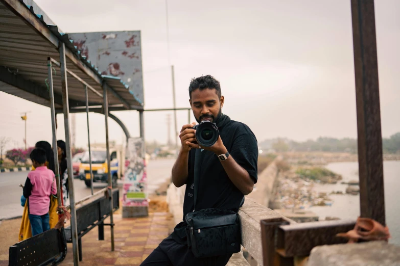 a man taking a po with his camera