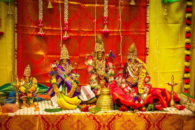 various religious objects sitting on top of a table