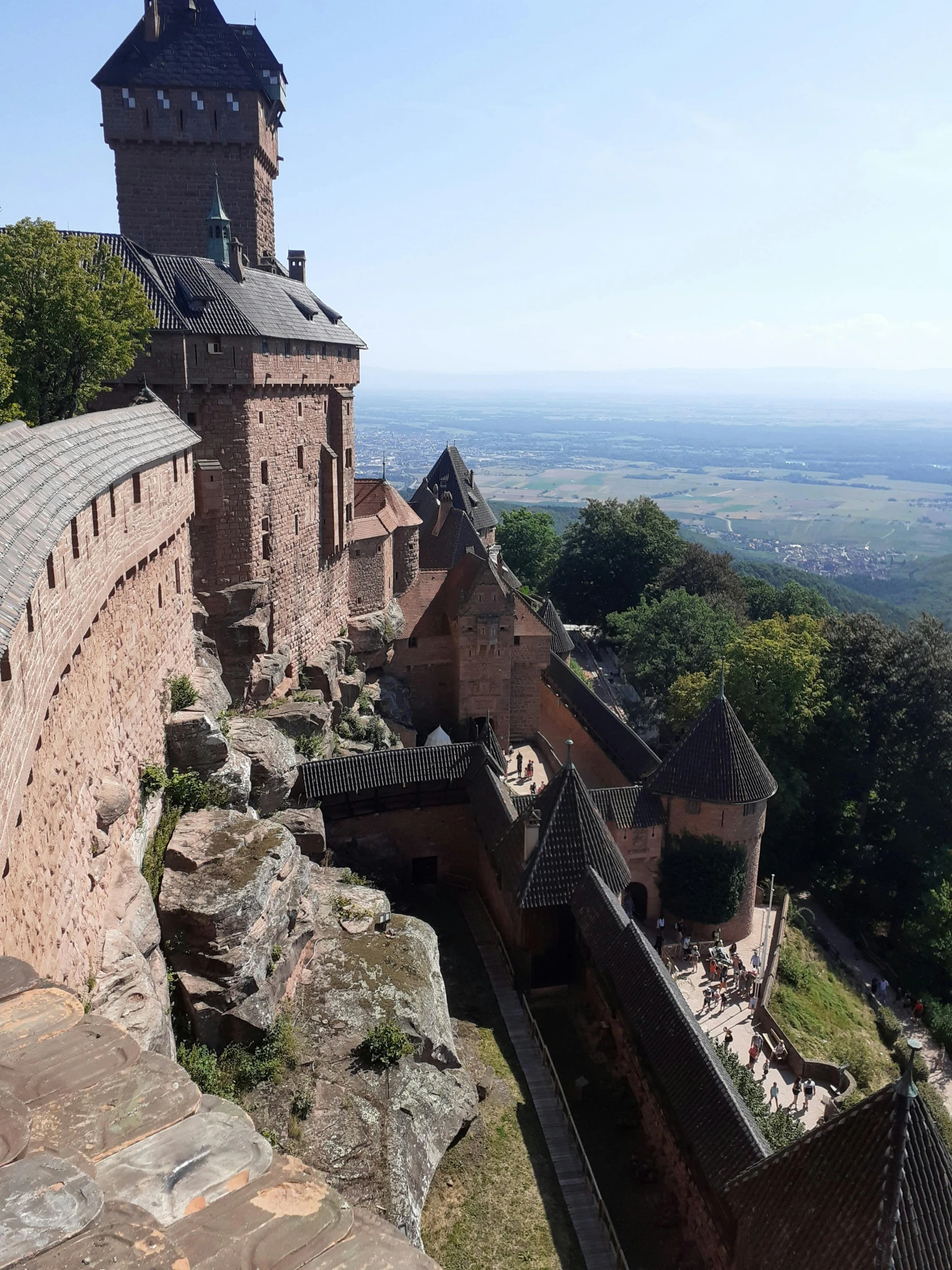 a castle that has several levels on it