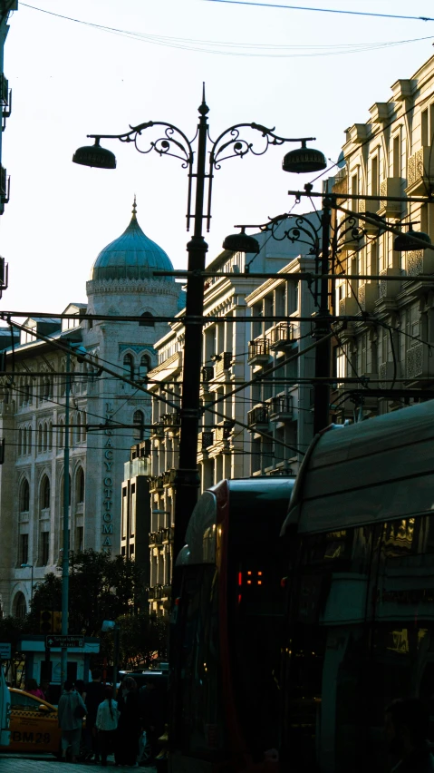 a street filled with lots of buses on top of it