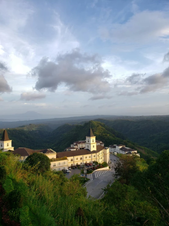 a picture of a small town on top of a mountain