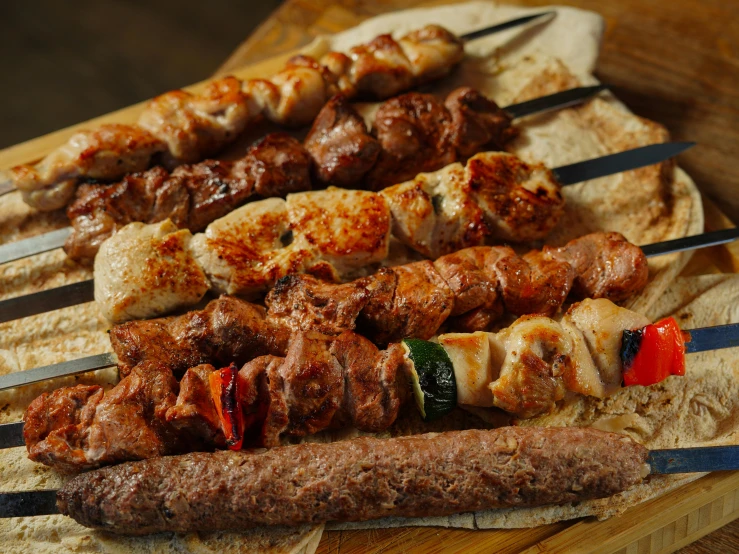 the skewers of meat are ready to be served