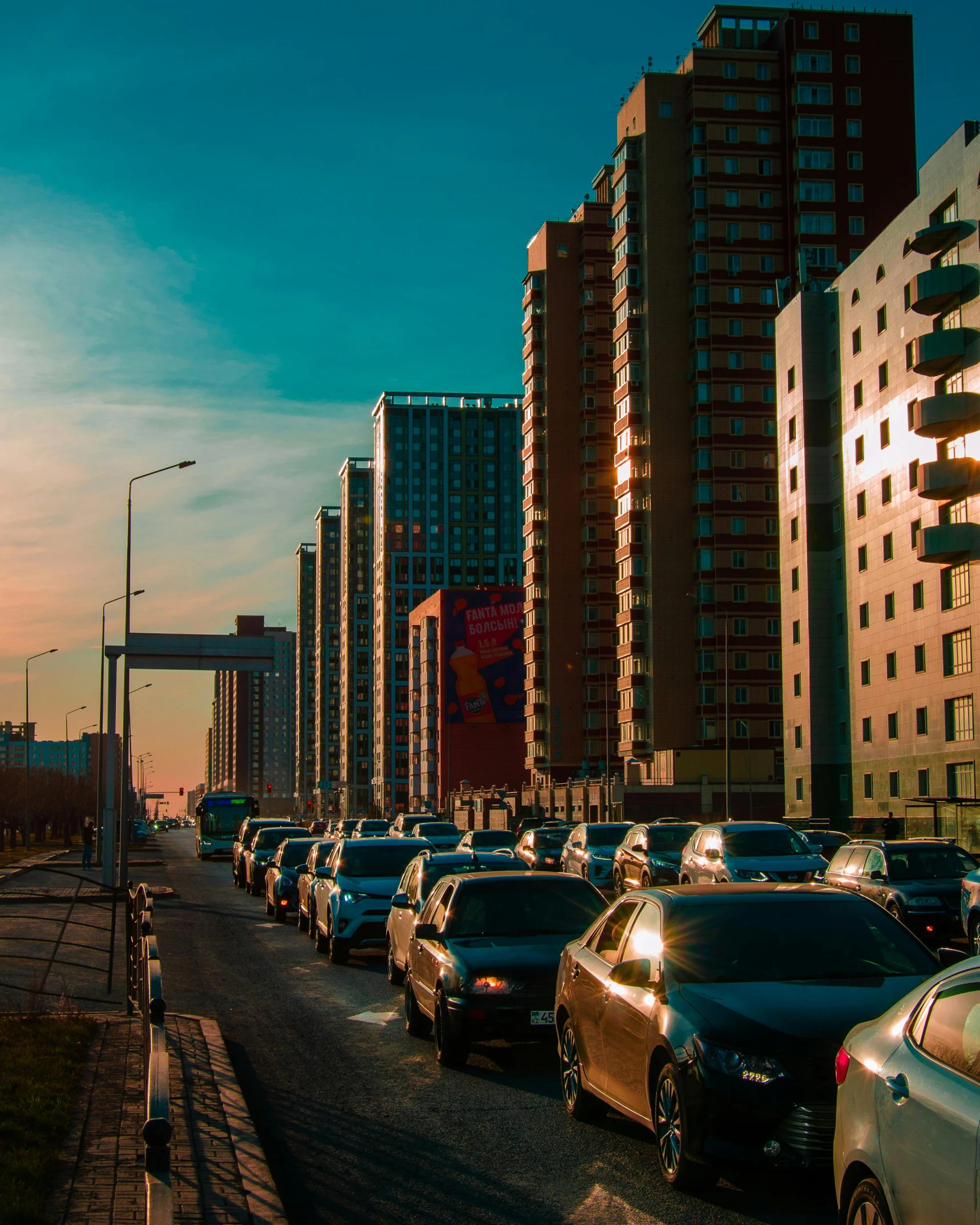 a lot of cars in a city area