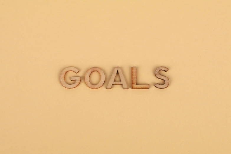 the word goals written in letters is displayed