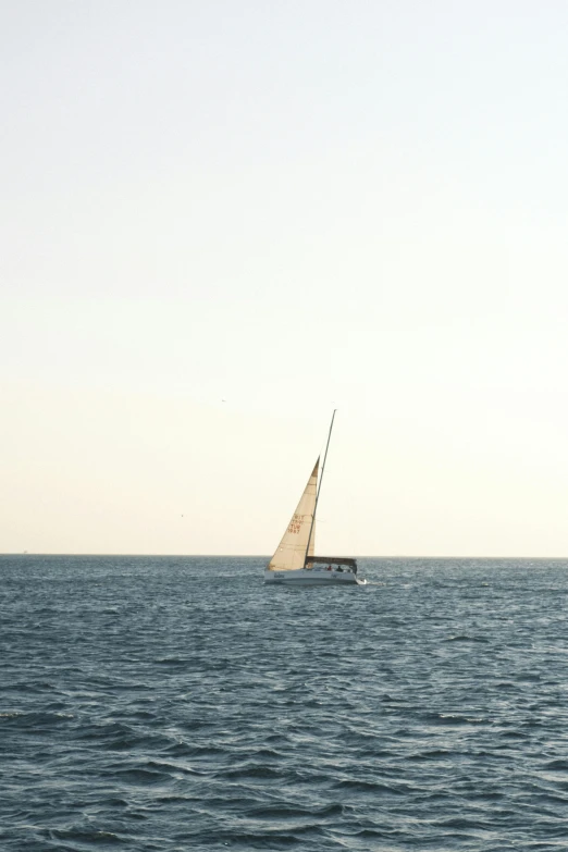 a boat is in the open ocean with no people