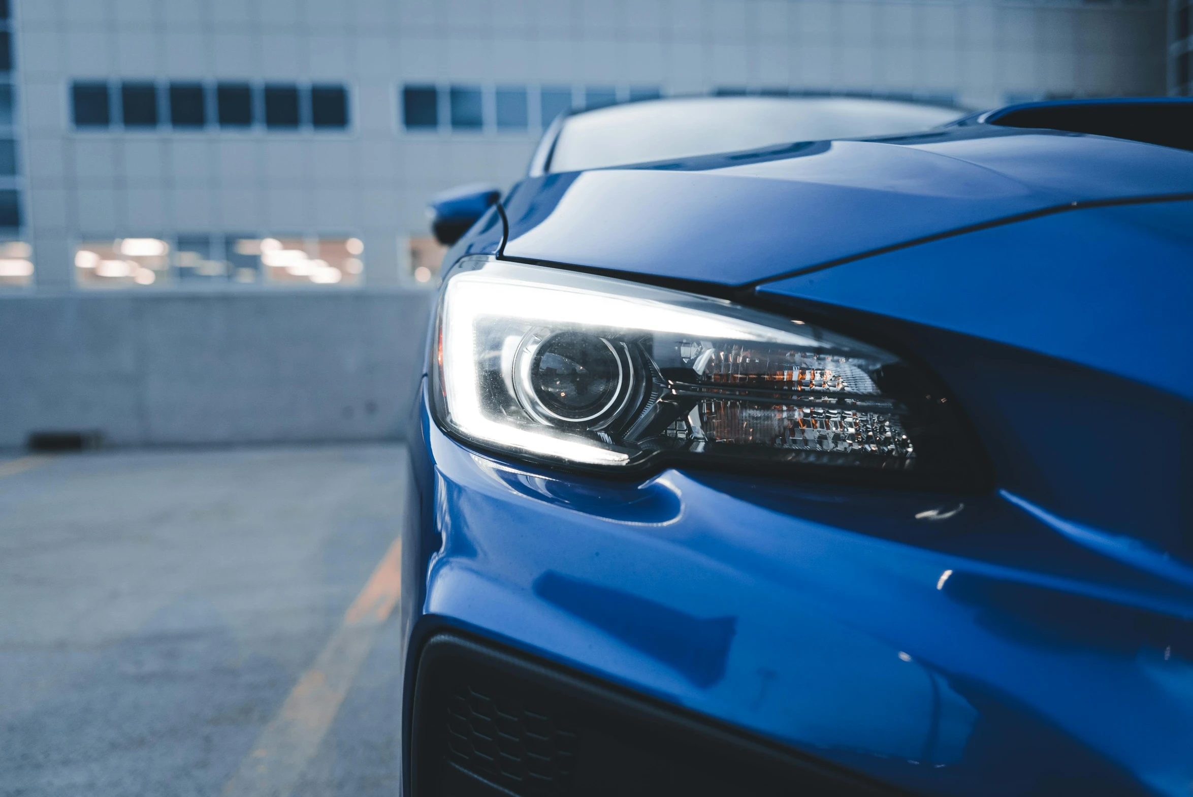 closeup of the hood of a new car