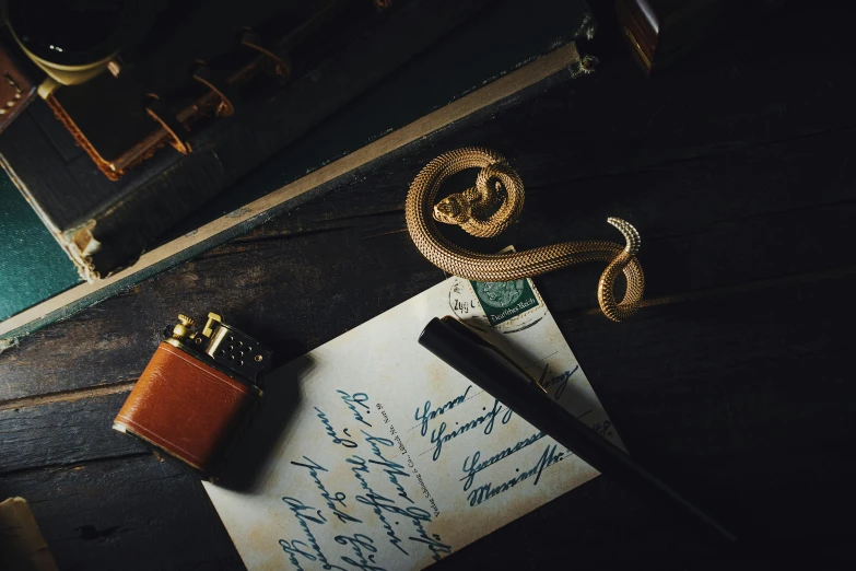 a paper and a pen are laying on a table