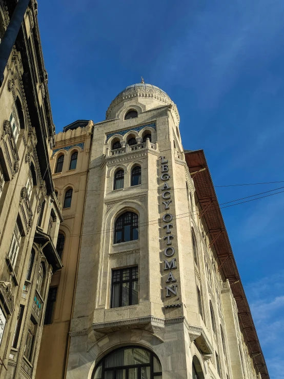 a clock is on the side of an old building