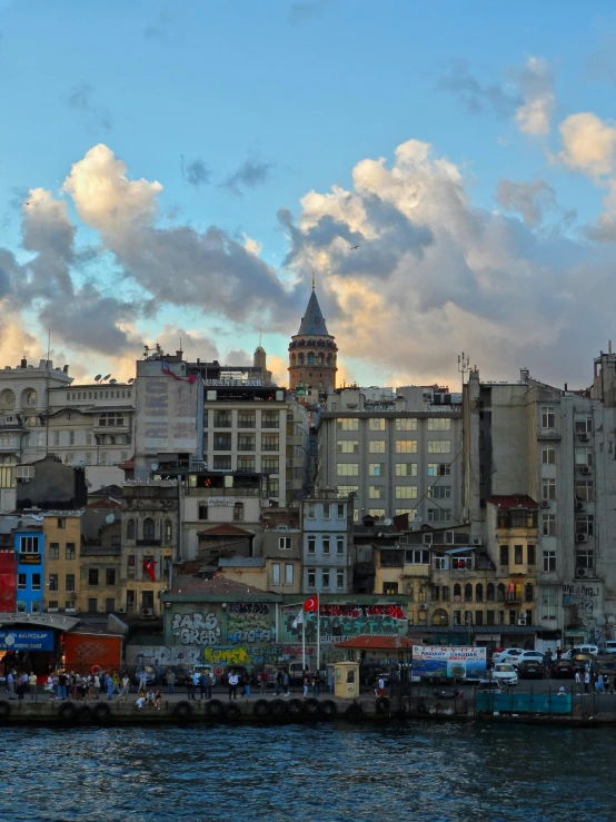 a beautiful, old style city that is near a harbor