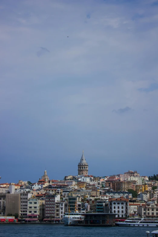 an urban skyline at dusk is seen from across the water