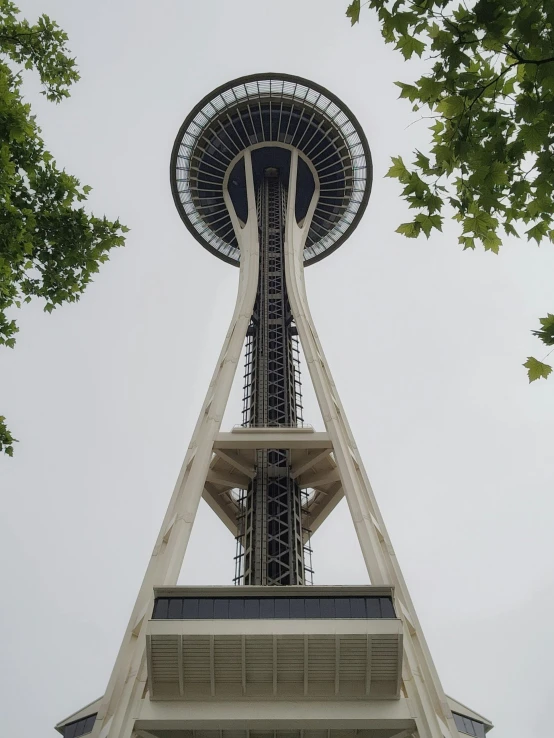 the top of a tower is seen from below