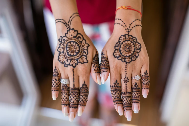 two hendified hands with designs on them