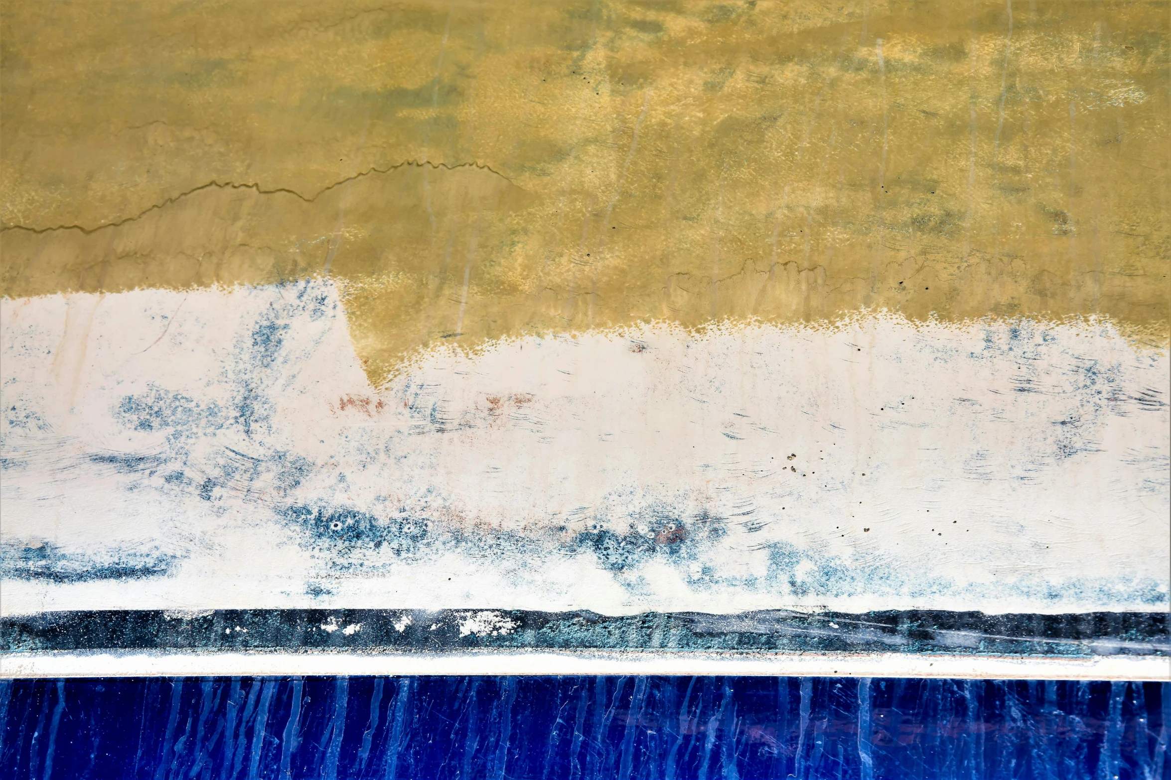 abstract painting, painted on wood panel, including blue and brown stripes