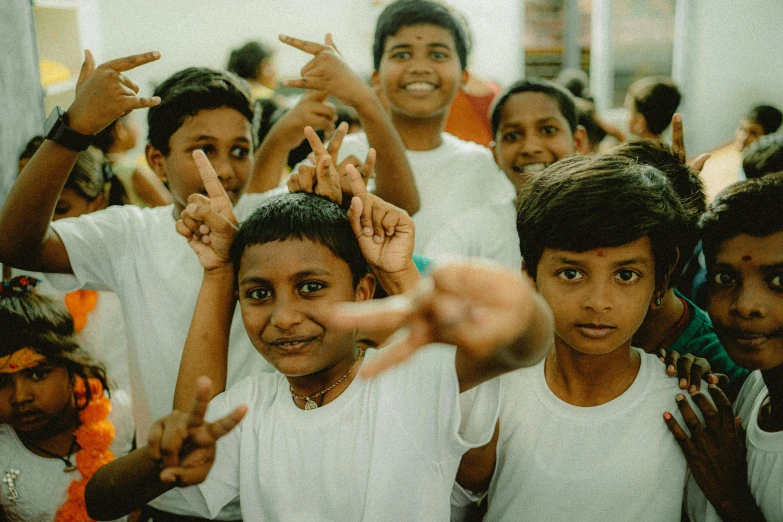 a group of children posing for a picture