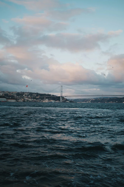 an image of a view of the water on a cloudy day