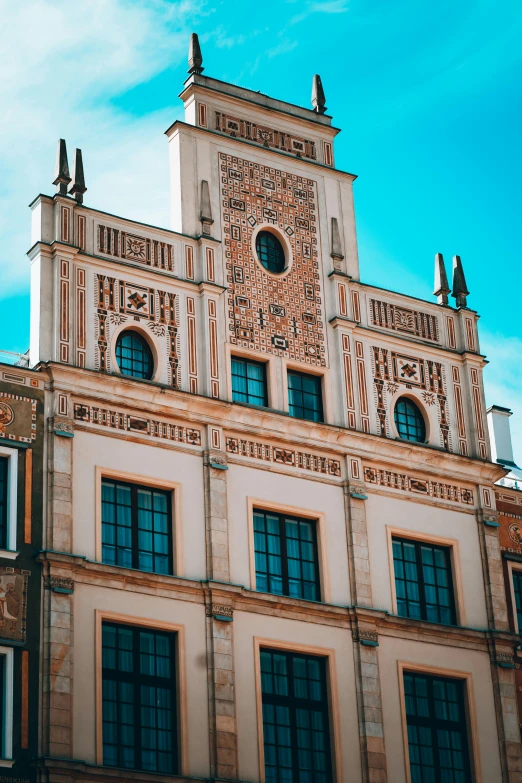 a very tall building with a clock on it