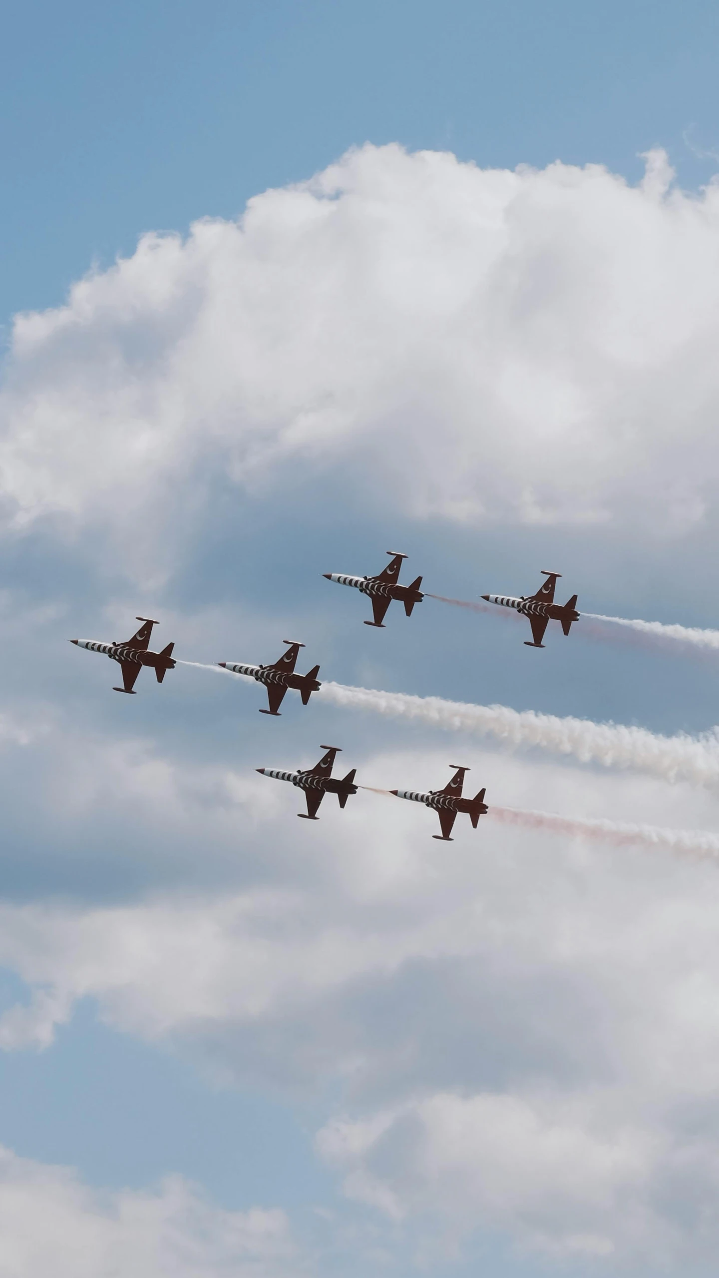 a formation of planes flying in the sky