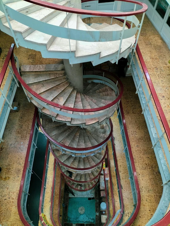 a very big pretty looking stairs inside of a building