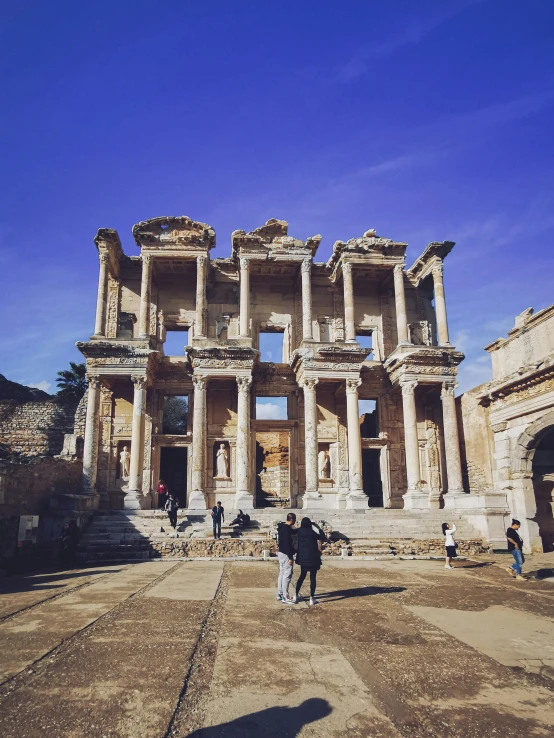 the ruin of a temple in ephesian ruins