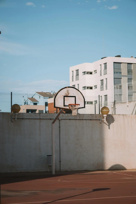 a basketball hoop at the top of a half way