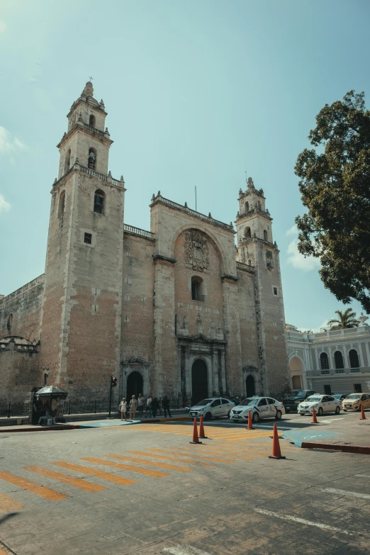 an image of a old church that is built on a corner