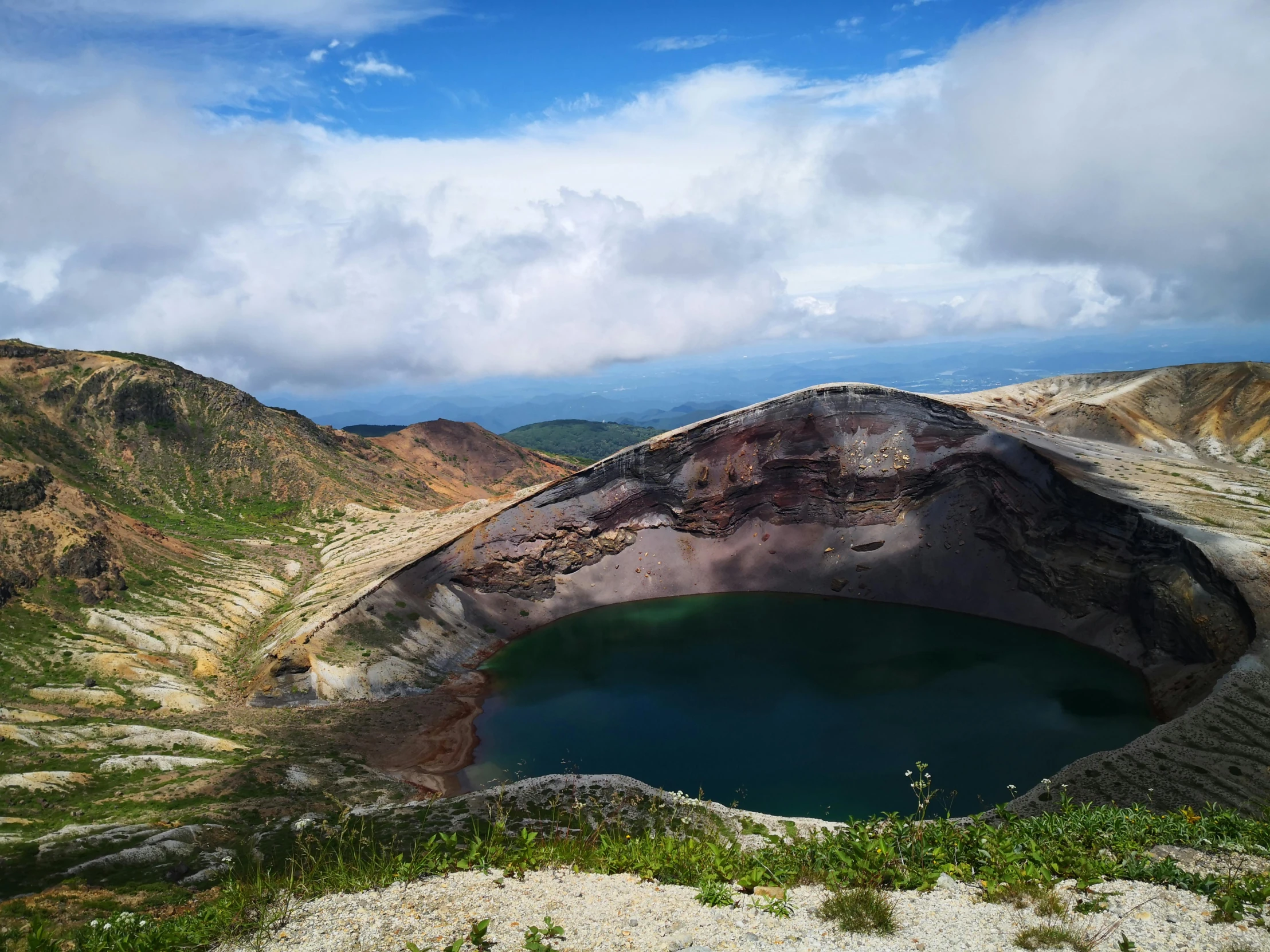 there is an area with large crater like shapes