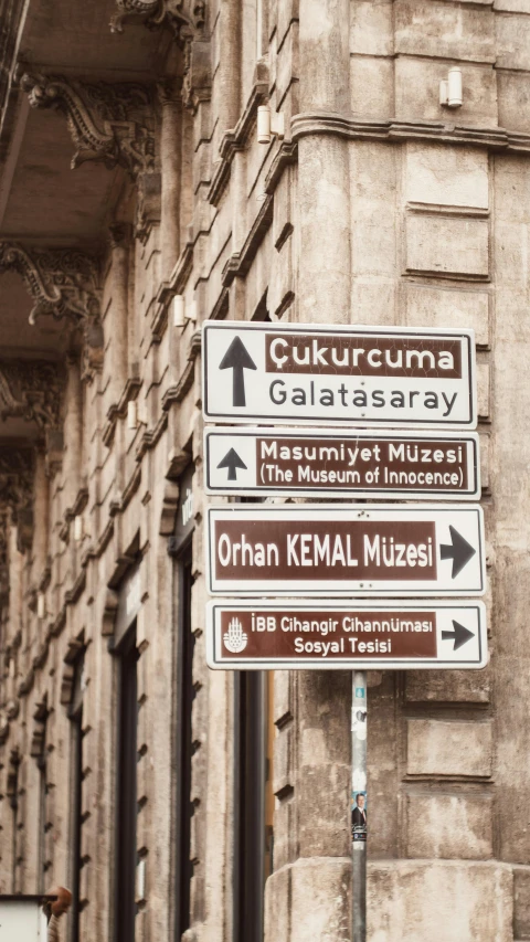 street signs pointing in all directions to locations in a city