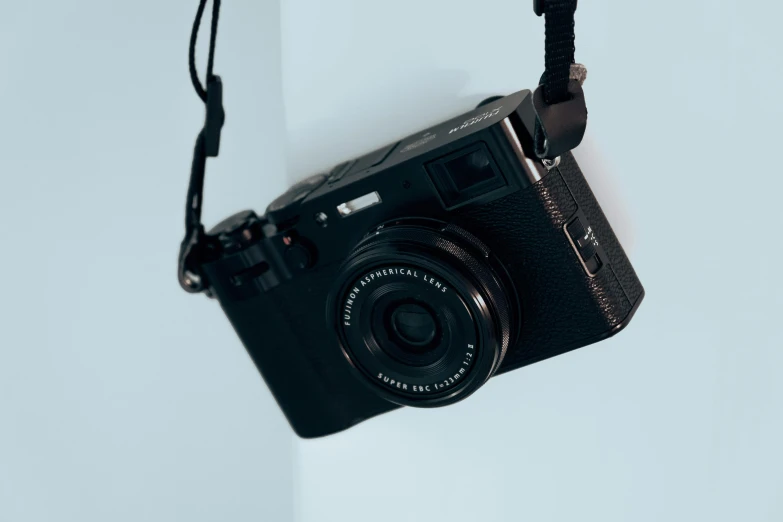 a camera sitting on top of a white surface