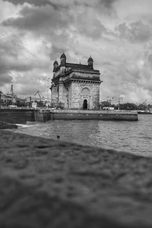 a body of water with some buildings near by