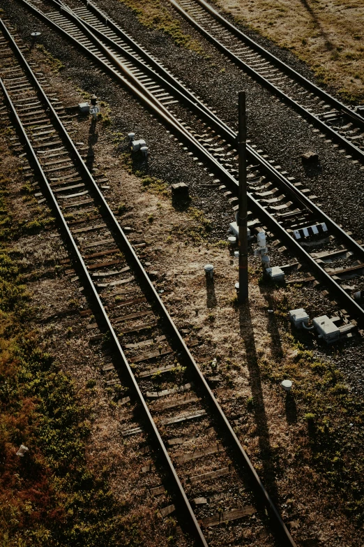 train tracks running along side each other