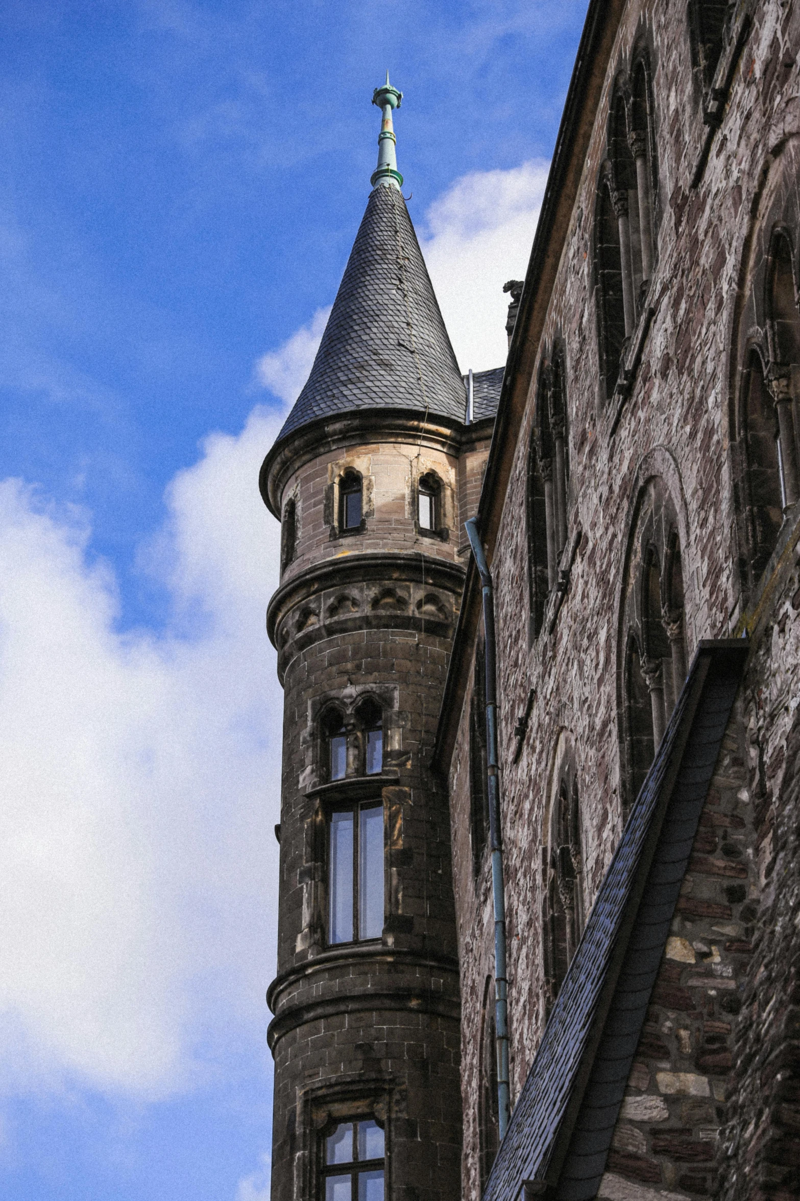 a closeup image of an old tower structure