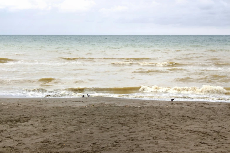 a person standing on the beach while holding onto a surfboard