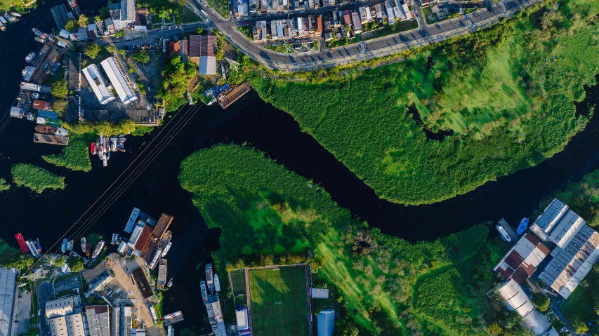 the view of an urban area from above