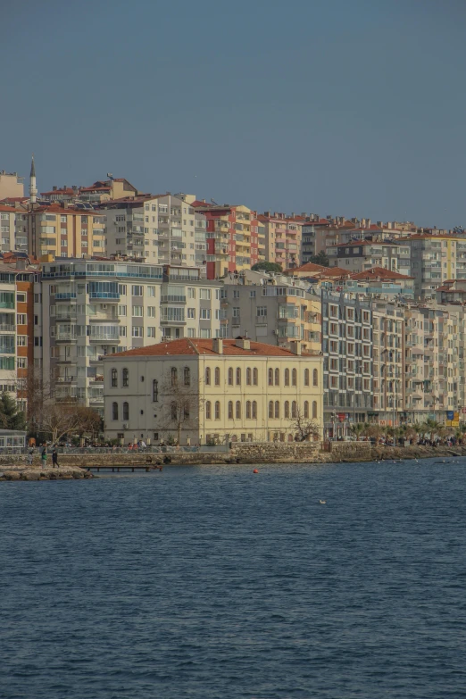 there are many buildings by the water