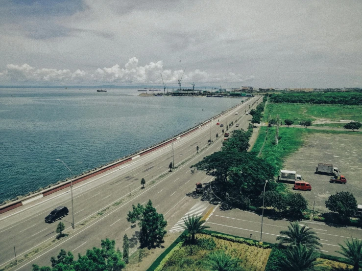 view from a high viewpoint point on the ocean