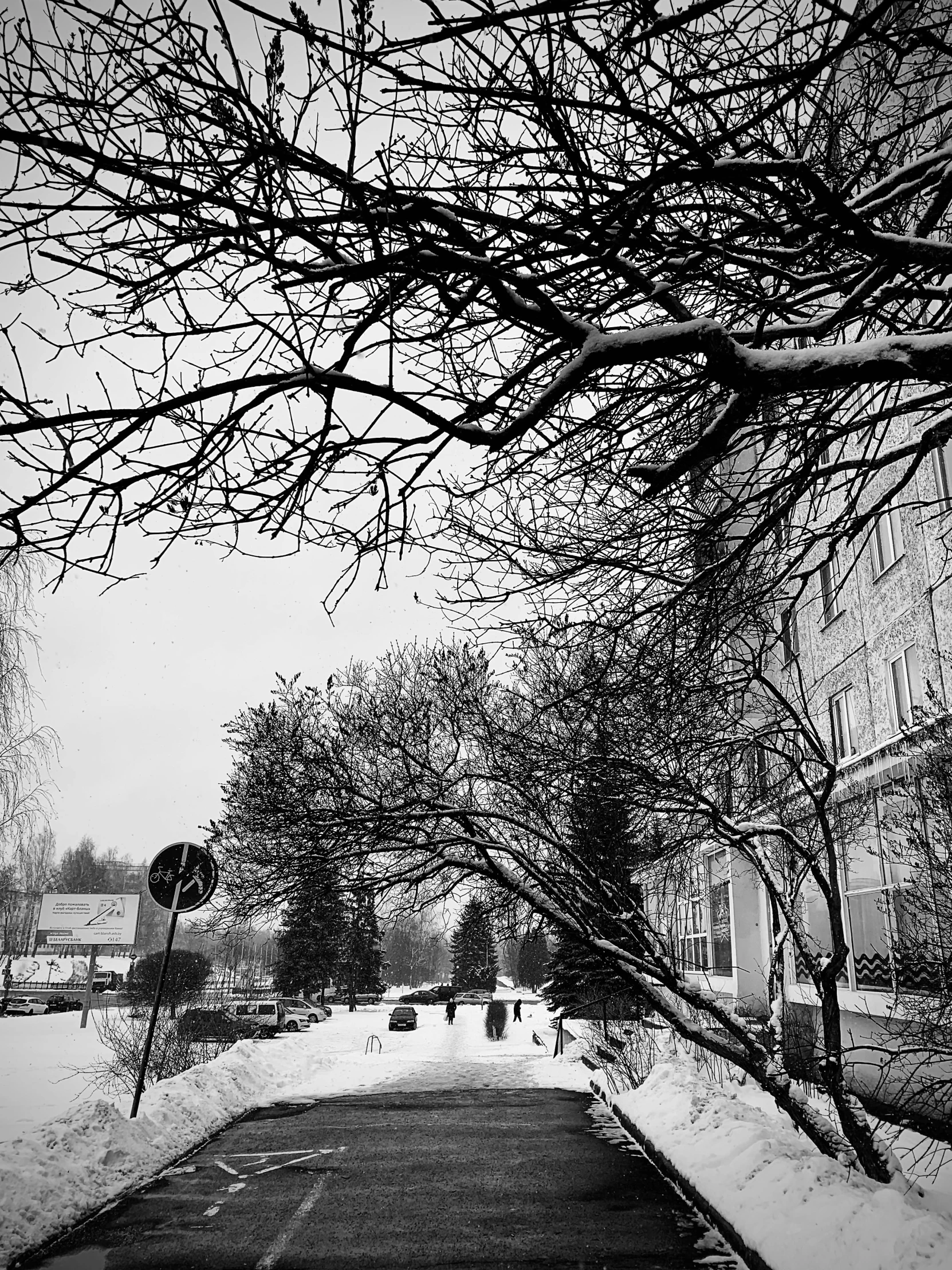 a street that has snow all over it