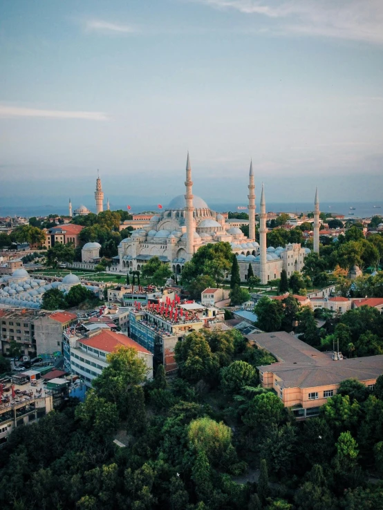 the view of a city from a bird's - eye lens