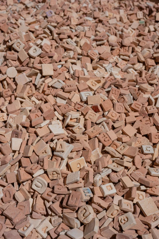 a close - up view of a pile of random wood and rock pieces