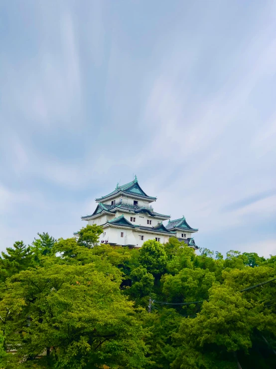 the building that looks like it is sitting in the middle of some trees