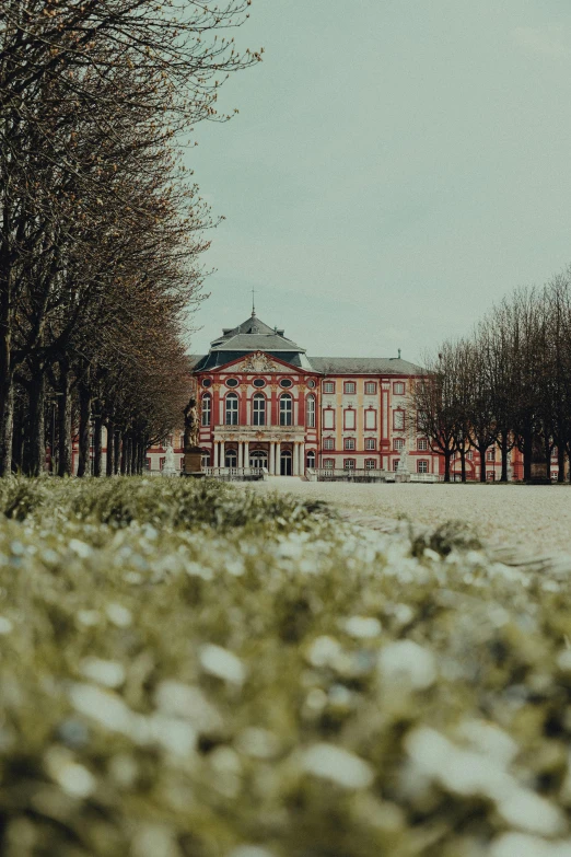 a building with some trees in front of it