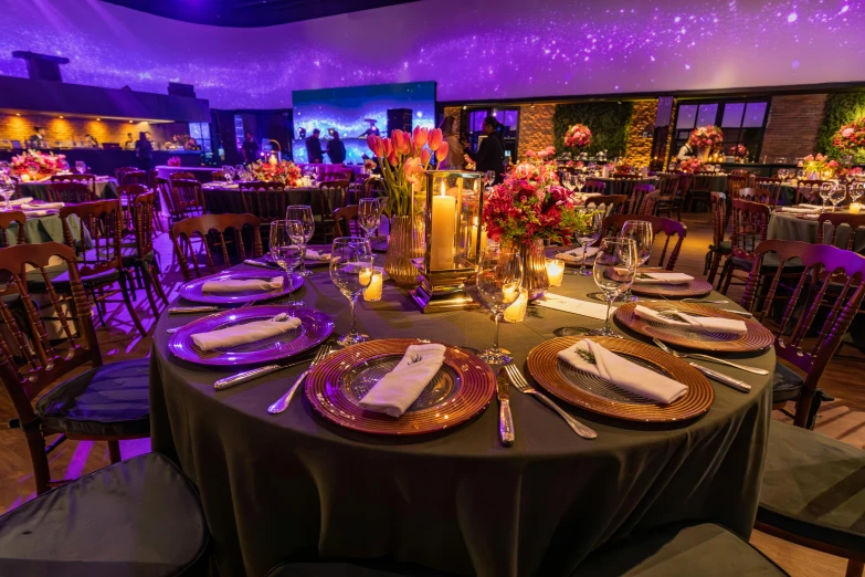 formal dining table setup at a fancy banquet