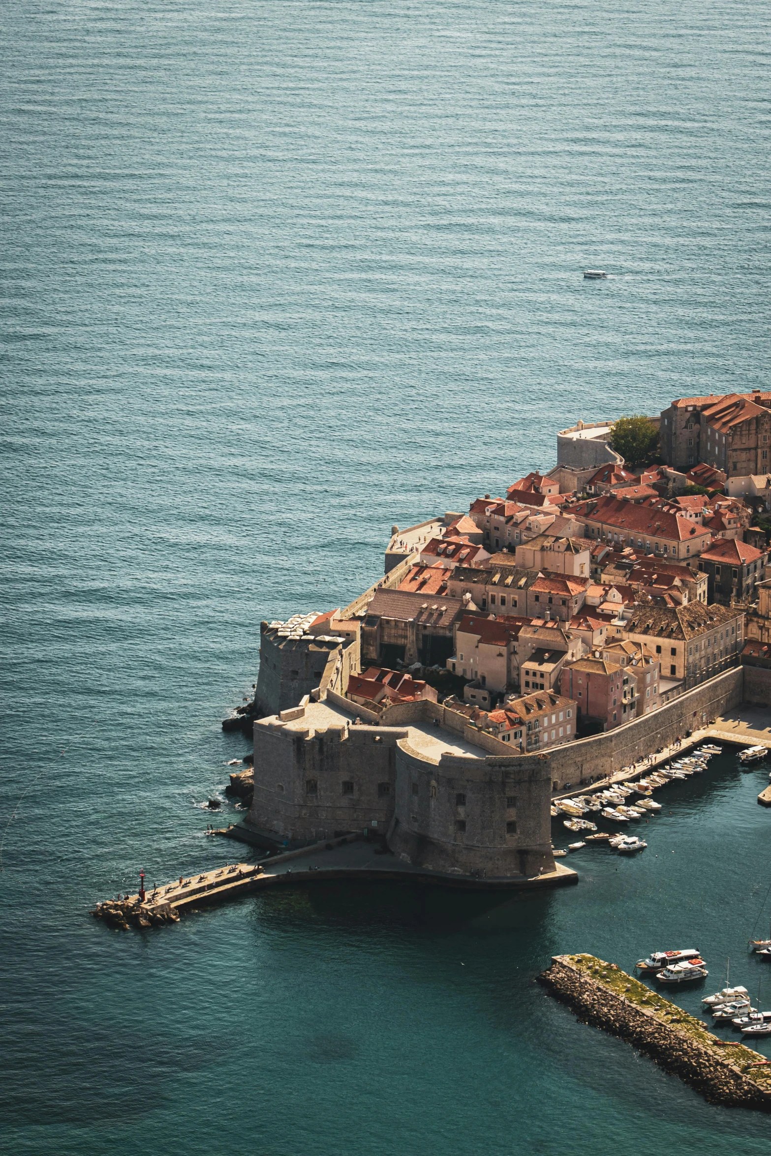 a small town with several smaller buildings on top of it