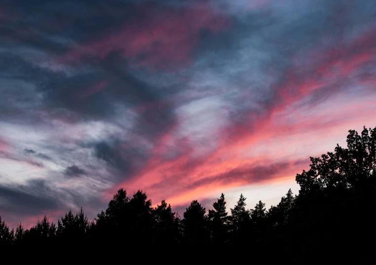 clouds are shown with the sunset on top