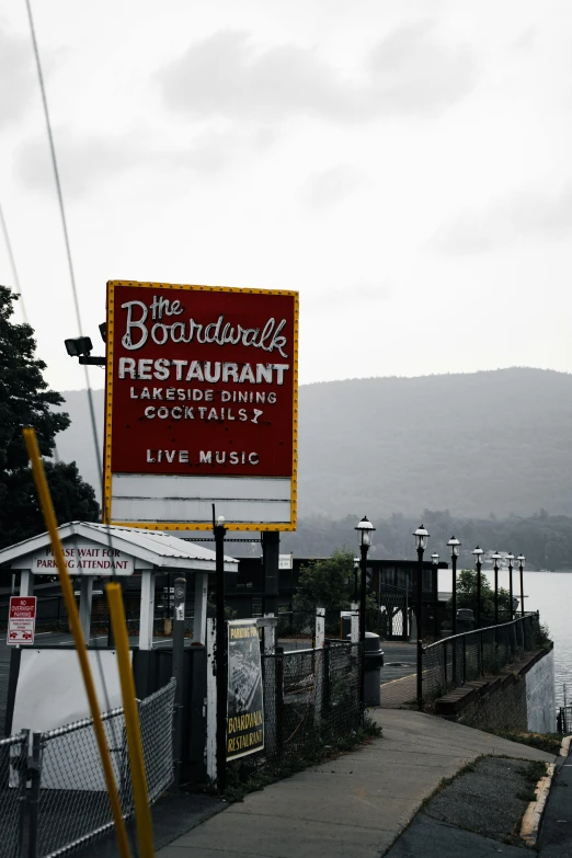 the sign for the restaurant has been changed to read like a newspaper