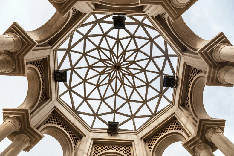view from the ground of a circular structure