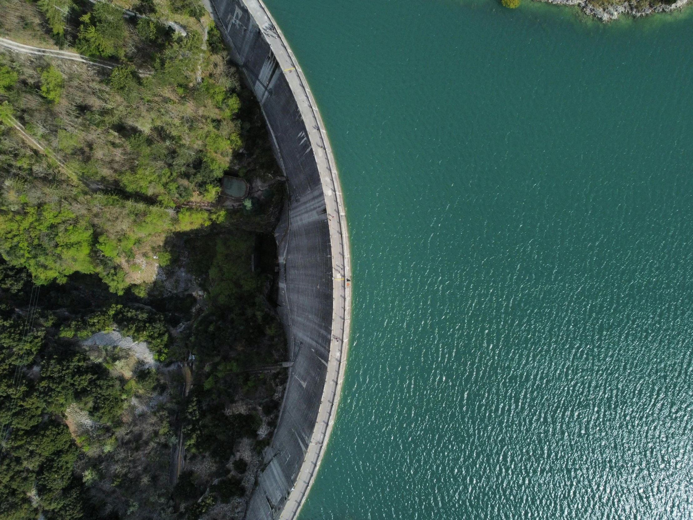 an aerial view of two rivers and some trees