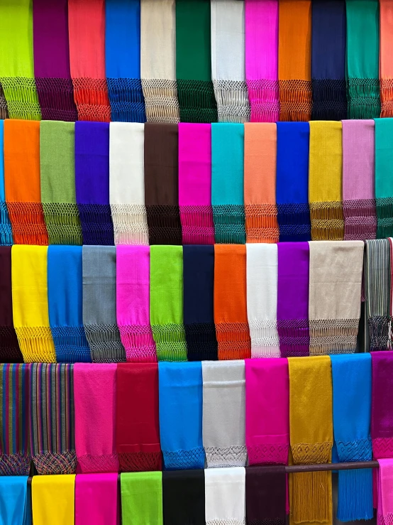 colorful squares hanging on the wall