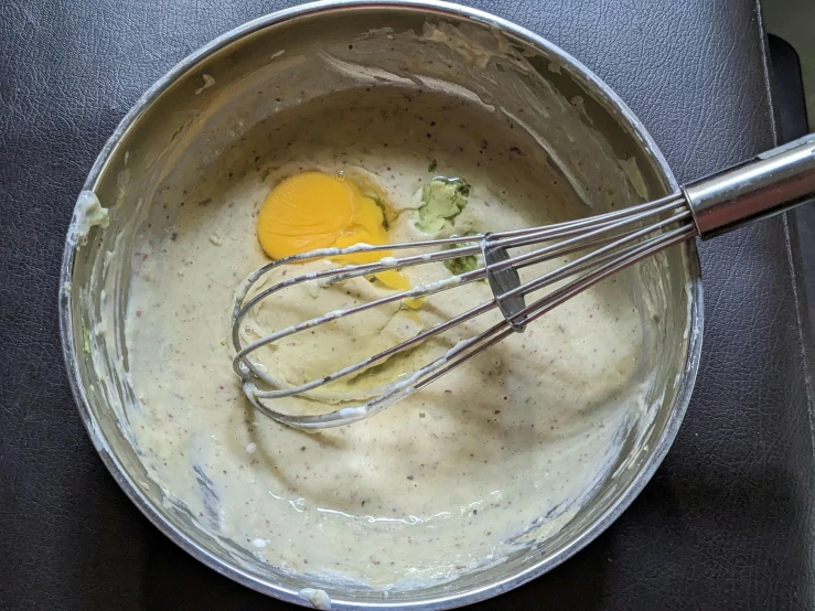 there are eggs in a metal bowl