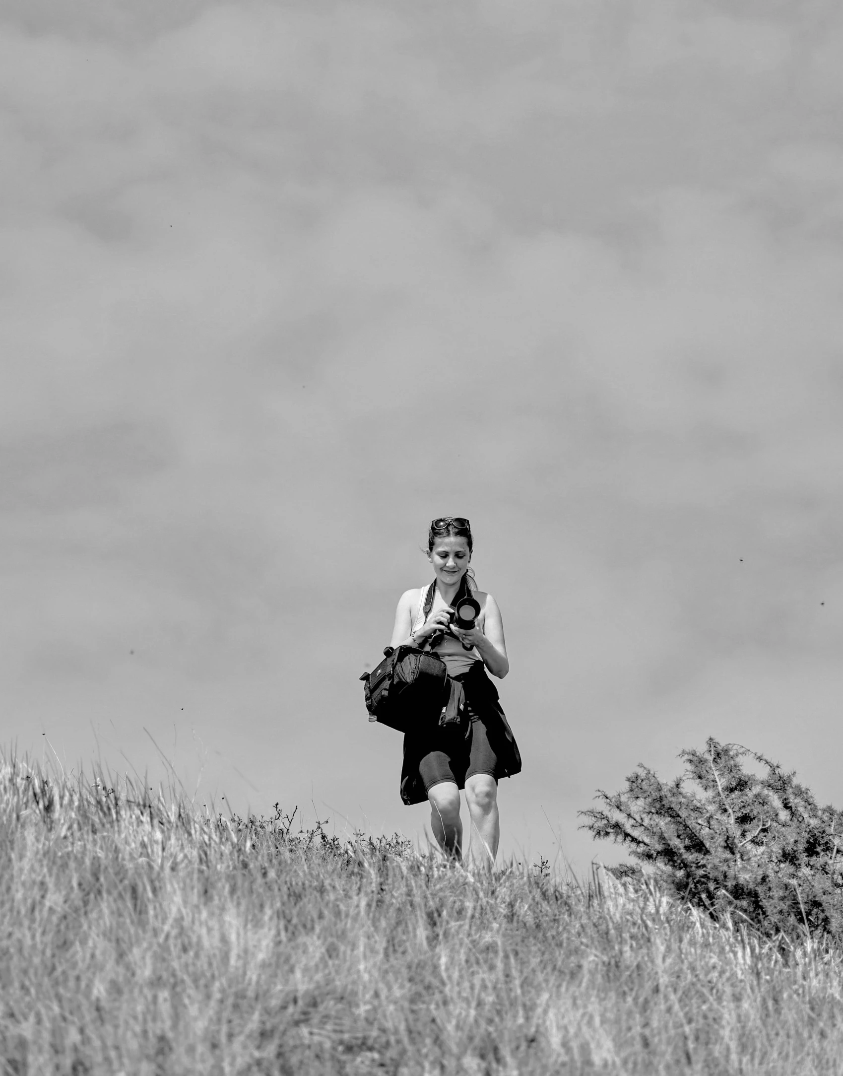 a woman with a baseball glove in her hands