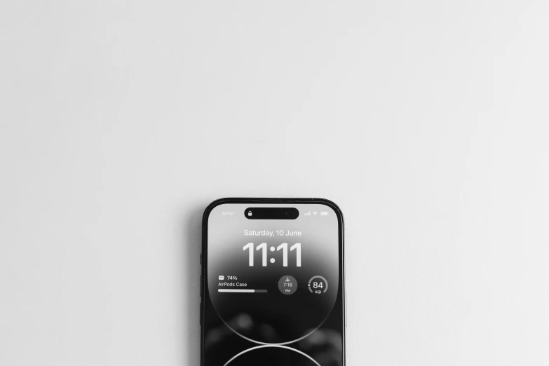this is an iphone with the alarm clock displayed